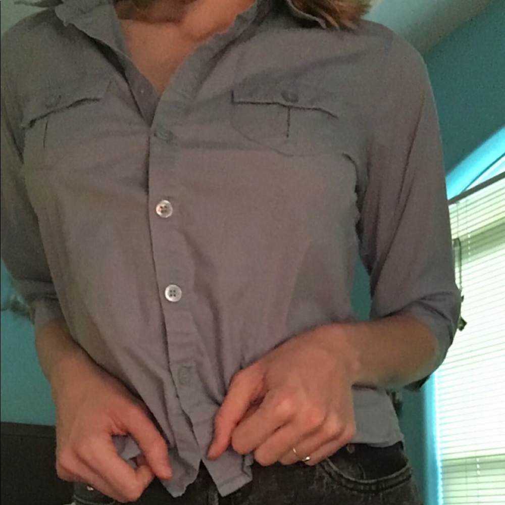 Blue button up shirt